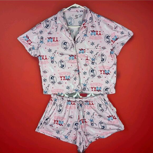 Way To Celebrate Pajama Set Women Juniors Medium Western Cowgirl Patriotic - Picture 1 of 10